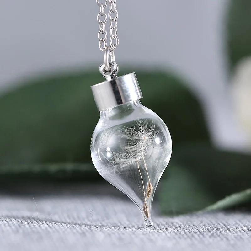 Ручной работы DIY Одуванчик ожерелье семена одуванчика ботанический кулон