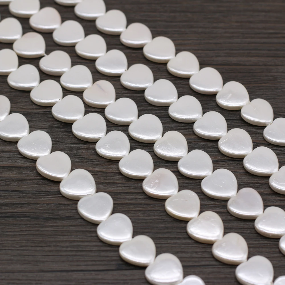 

Fashion White Heart-Shaped Beaded High-Quality Natural Shell Loose Beads for Jewelry Making DIY Necklace Bracelet Accessories