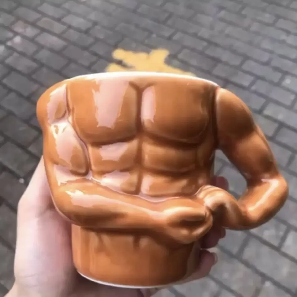 Мышечная кружка высокая стоимость для питья креативная керамическая чашка