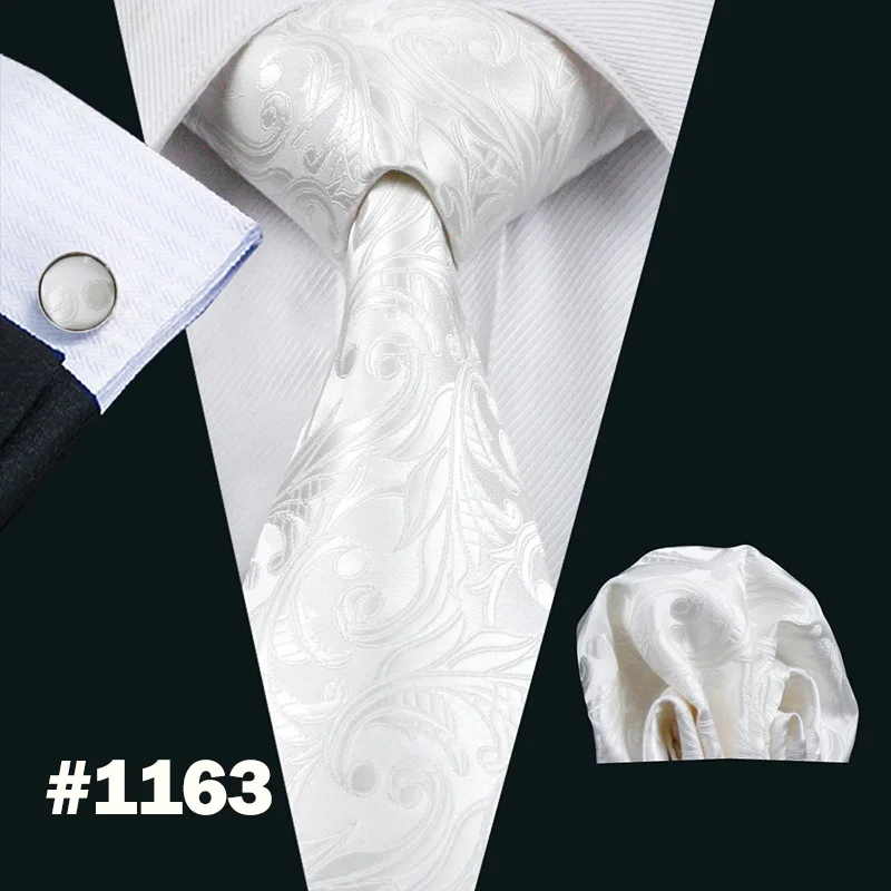 Мужской Галстук бежевый Новинка Шелковый жаккардовый плетеный галстук платок набор запонок для деловых свадебных вечеринок FA-1167 - Цвет: FA-1163
