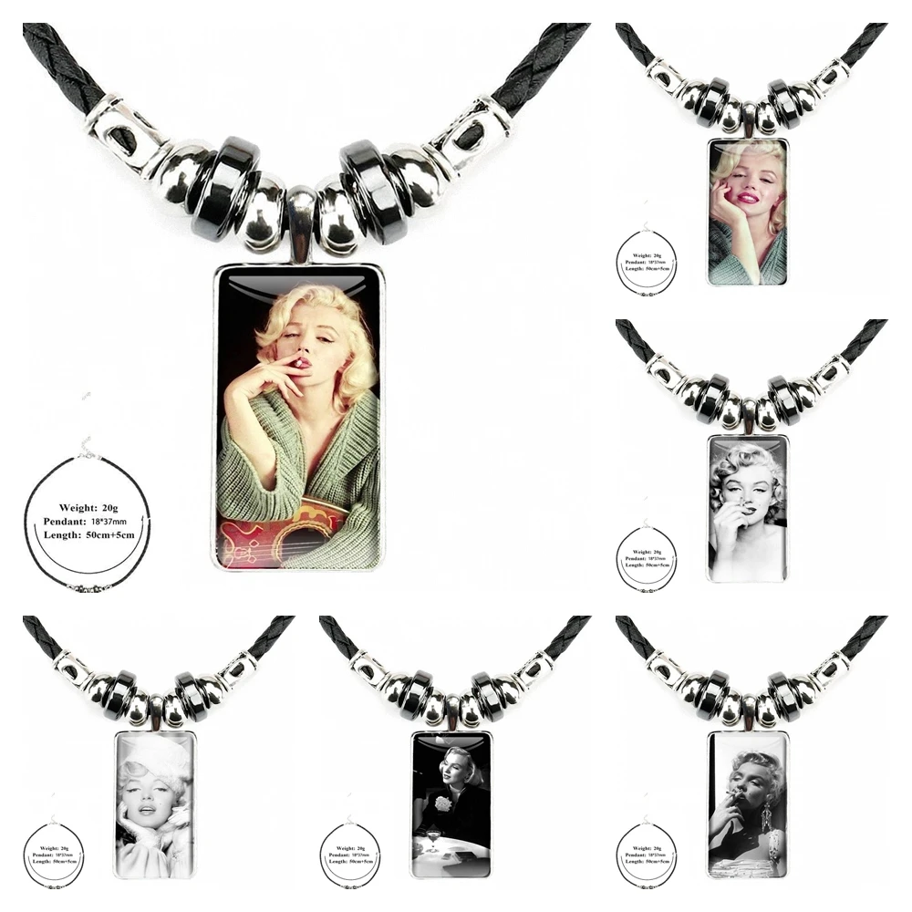 2019 Подвеска из курительного стекла Мэрилин Монро, подвеска в виде Галактики, ожерелье из черного гематита, женские ожерелья со стальным покрытием, ювелирные изделия на заказ