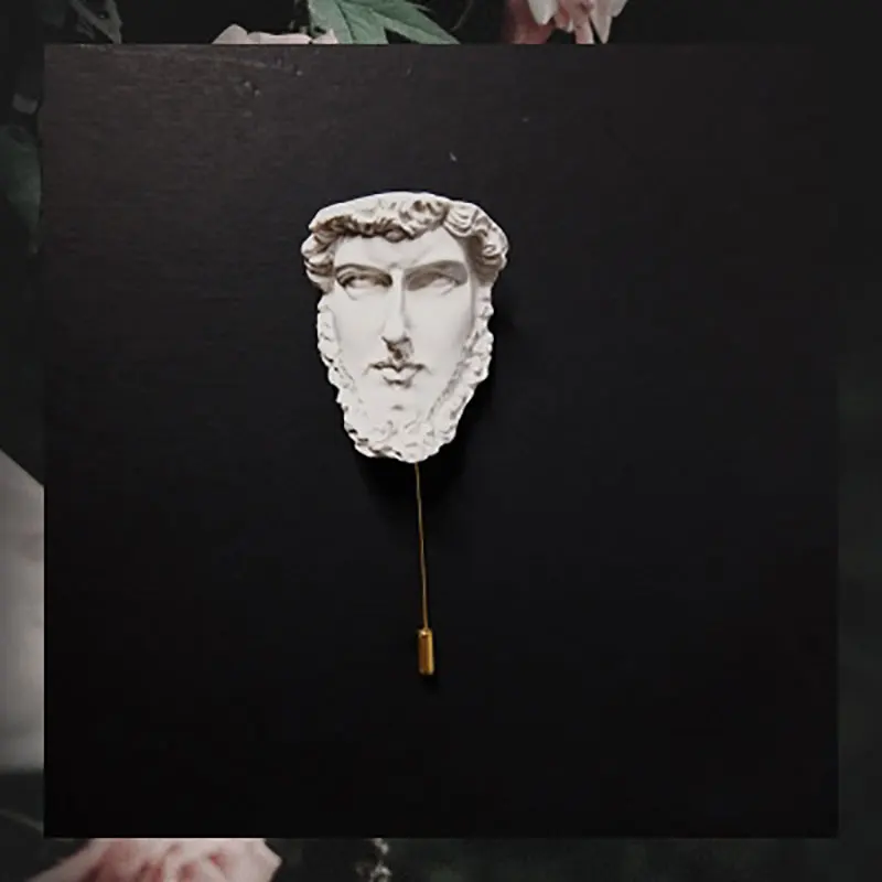 Новая абстрактная портретная брошь с имитацией гипсового рисунка в виде