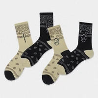 new fashion men socks middle tube abstract pattern ndividuality creativity ventilate cotton letter funny face crew male sock
