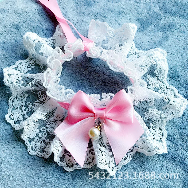 Модный шейный платок для кошек и собак кружевной ошейник с повязкой на голову