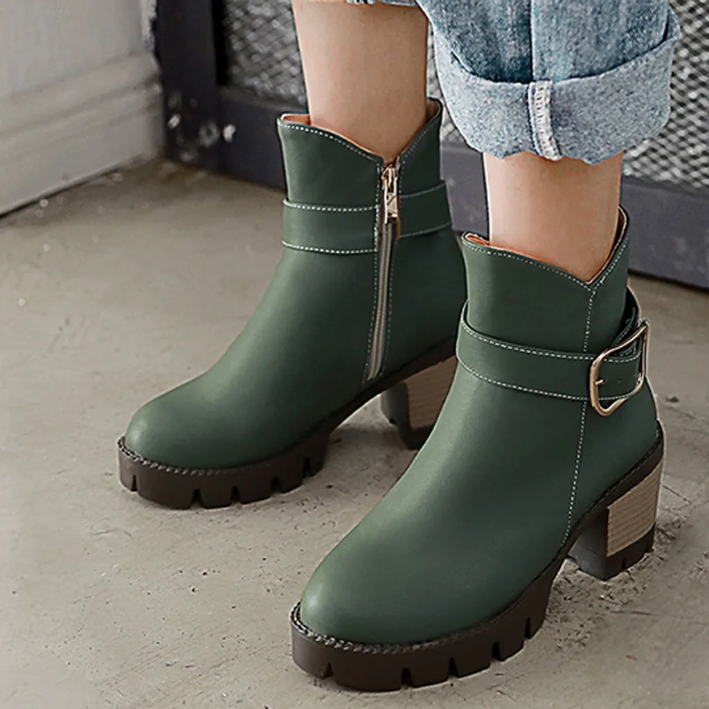 Slip On Women Ankle Boots Pointed Toe PU Leather Low Heels Shoes Woman Booties Sexy High Size#g2 | Обувь