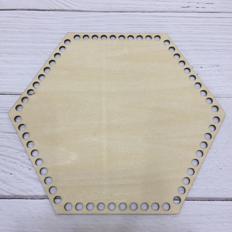 

3pcs Hexagon shape wooden bottoms handmade wood basket wooden gift diy home decorations