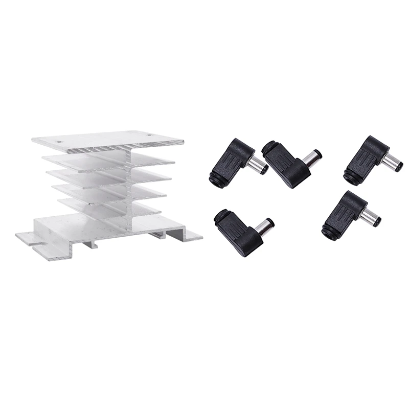 

Aluminum Heatsink Heat Sink Aluminum Solid State Relay with 5Pcs DC In-Line Plug Socket Jack Connector