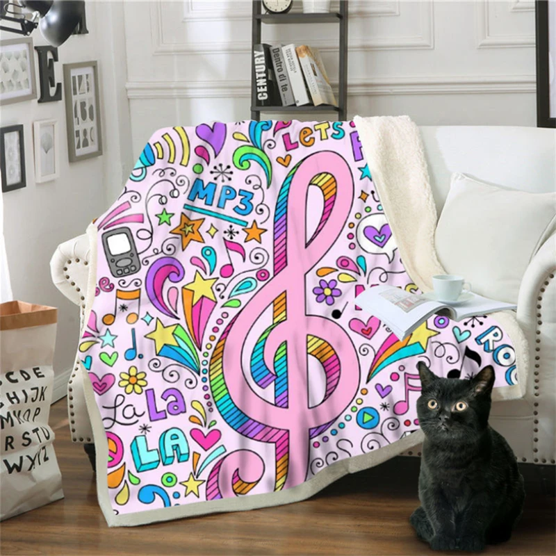 Рождественские украшения для дома одеяло s кровати музыкальный символ узор