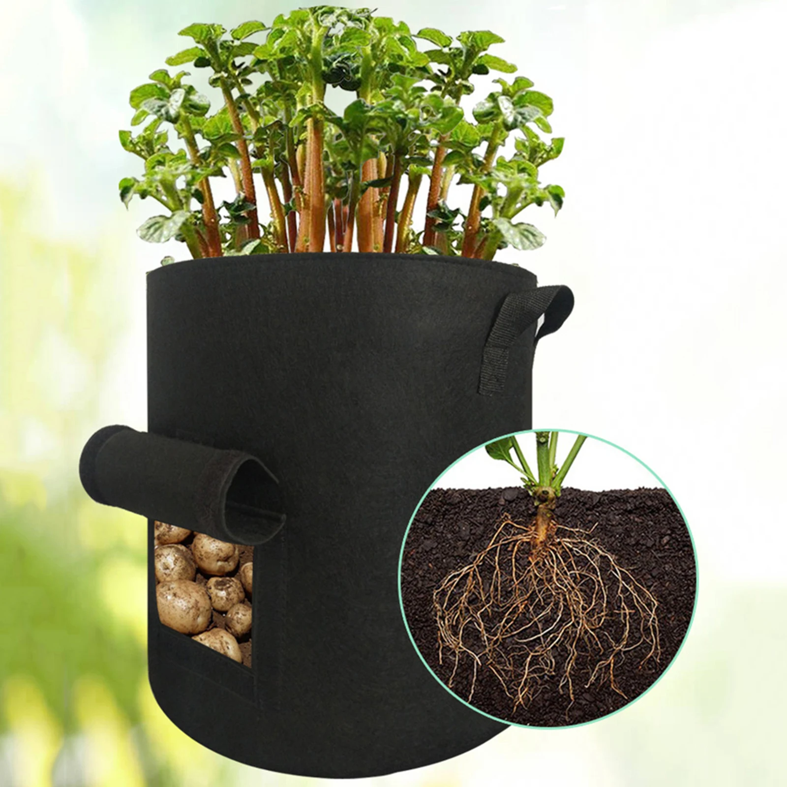 

3pcs Plant Growth Bag Home Garden Potato Greenhouse Vegetable Planting Bag Moisturizing Jardin Vertical Garden Grow Bag Seedling