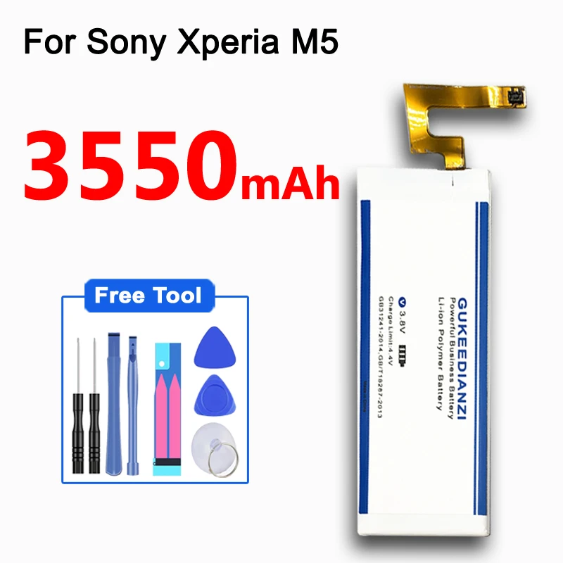 GUKEEDIANZI 3550 мА/ч, мобильный телефон Батарея AGPB016-A001 для Sony Xperia M5 E5603 E5606 e5653 E5633 E5643 E5663 E5603 E5606