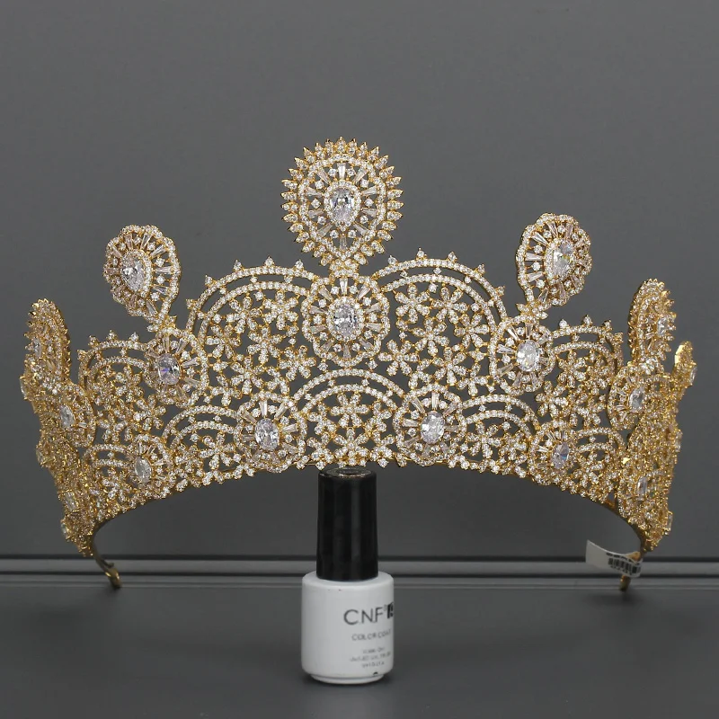 

Tiaras And Crowns Classic New Fashion Design Bridal Copper CZ Luxury Hair Accessories Wedding Anniversary dress accessories