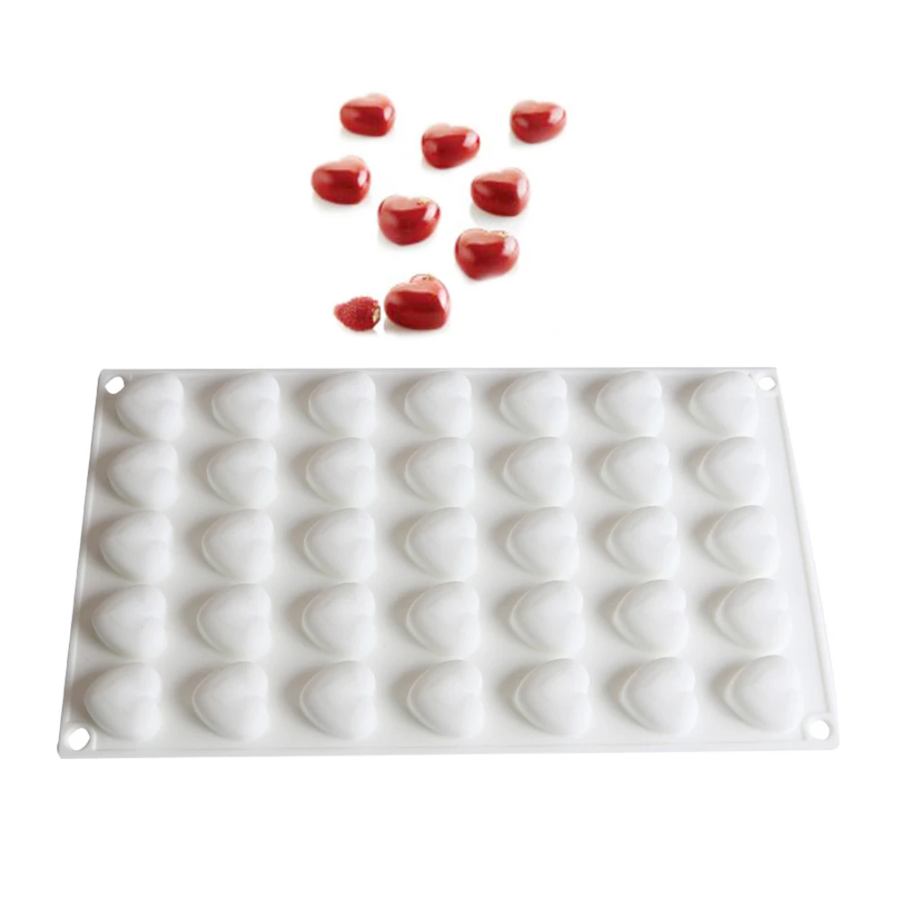 

Creative 35 Hole Heart Shaped DIY Baking Tools Silicone Resin Cake Mold Mousse Molds Chocolate Mould Kitchen Accessories