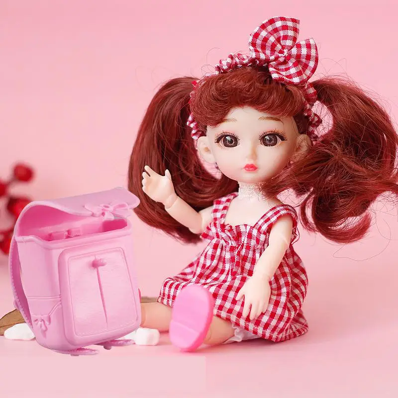 Новая кукла 16 см Bjd 13 шарнирная девочка мини тело с 3d глазами 1/8 куклы одеждой