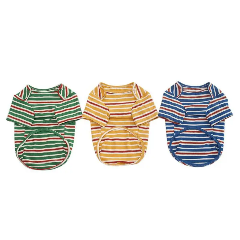 Жилеты для домашних питомцев с полосатым рисунком повседневная хлопковая ткань