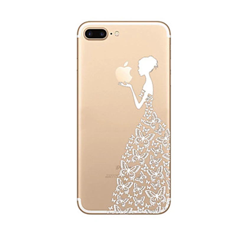 Чехол для iPhone 8 Plus прозрачная задняя крышка чехол с бабочкой сексуальный Дамский