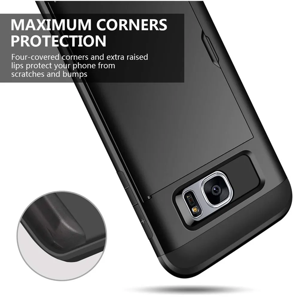 Чехол-кошелек для Samsung Galaxy S7 Edge с держателем карт S 7 задняя крышка бампер чехол