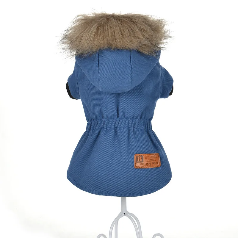 2018 новая стильная зимняя одежда для домашних животных меховой ошейник плотная с