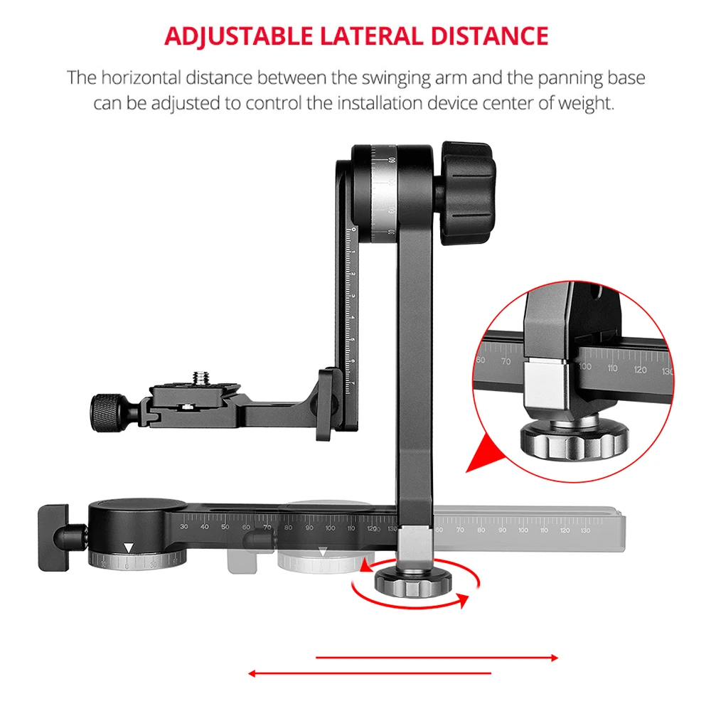 Головка штатива Andoer Gimbal для тяжелых условий панорамная 360 ° 1/4 дюйма и 3/8 Винт
