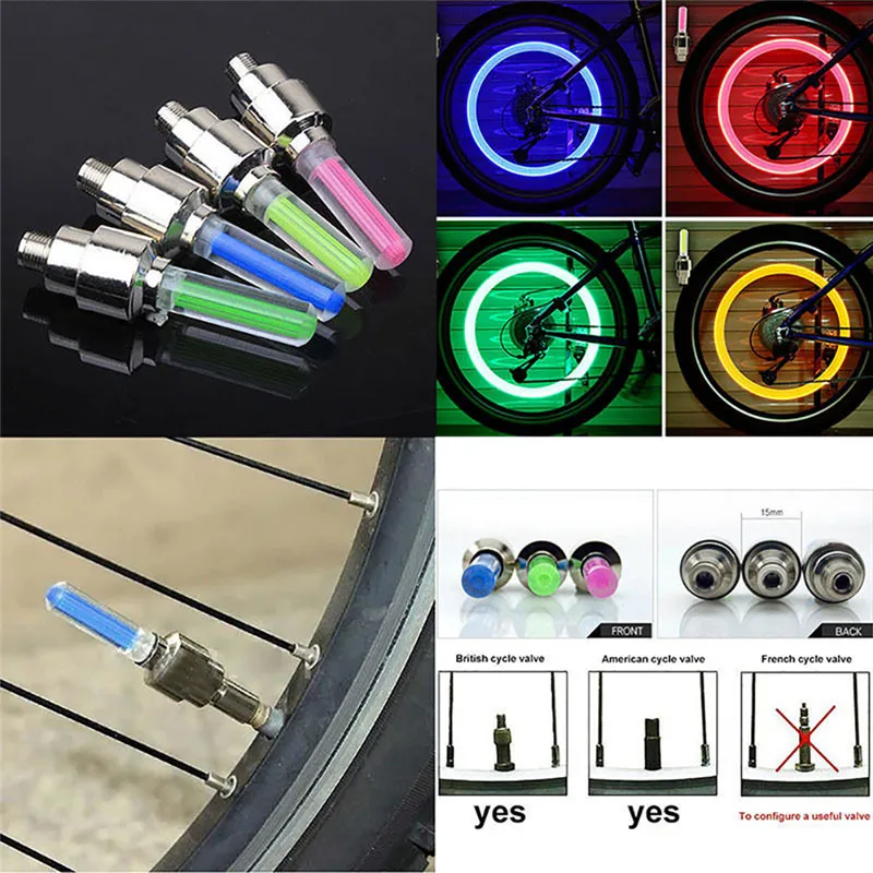 

2Pcs Neon LED Flash Light Lamp Universal Motion Sensors Safety High Bright Bike Car Tire Tyre Wheel Valve Sealing Caps#272208