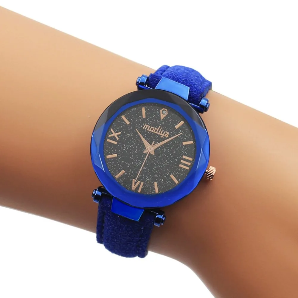 Женские наручные часы с бриллиантами и звездами Pd444 модный круглый чехол подарок