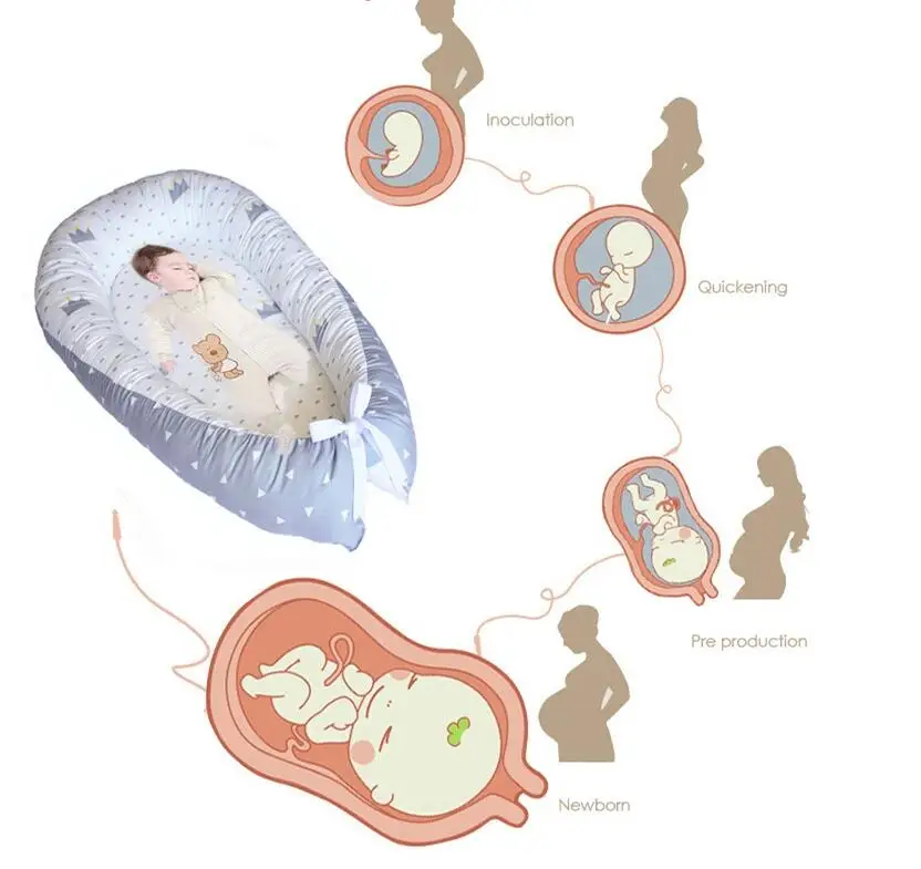 Детская переносная кроватка с принтом короны Хлопковая Колыбель для