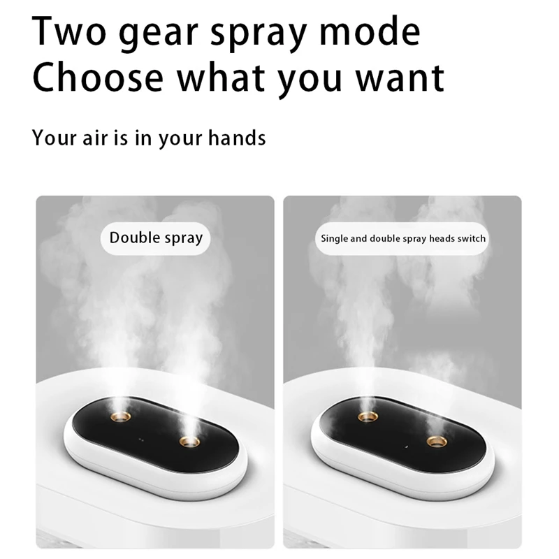 

Portable Desktop Humidifier, Small Humidifier for Home Bedroom Office Travel, Double Spray