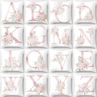 pink letters decorative pillow cushion covers throw pillowcases for sofa peach skin pillows cover cuscini home decor 4545cmpc
