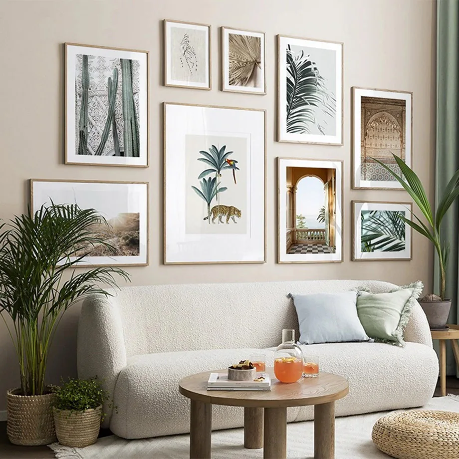

Muslim Totem Palm Leaff Cactus Cheetah Wall Art Canvas Painting Nordic Posters And Prints Wall Pictures For Living Room Decor