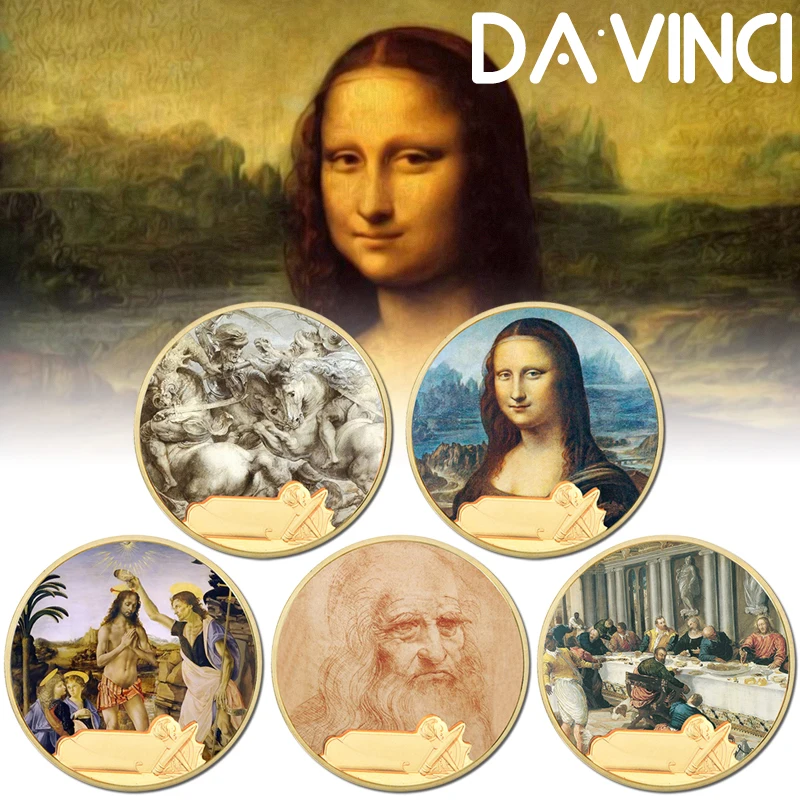 

Италия, Da Vinci, Мона Лиза, золотое покрытие, искусственный металл, оригинальные монеты, сувенир, рождественский подарок