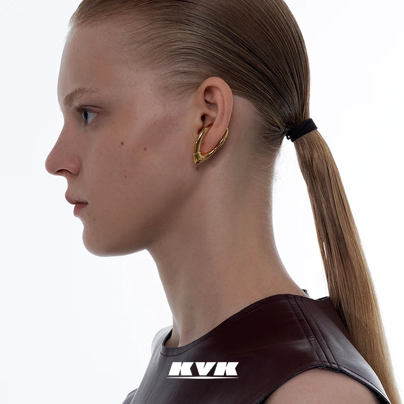KVK Earrings 2021 New Tide Ear Clips No Earholes Female Advanced Ear Bone Clips Retro Earrings Female Simple Jewelry