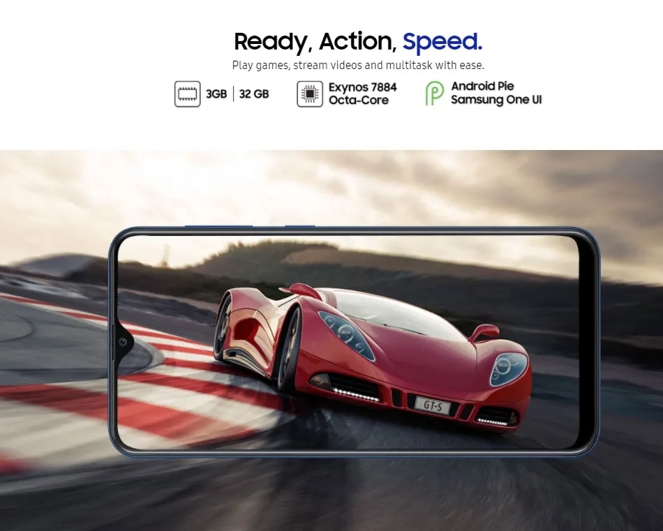 Мобильный телефон samsung Galaxy A20 A205GN/DS, 6,4 дюймов, 3 ГБ ОЗУ, 32 Гб ПЗУ, восьмиядерный смартфон Exynos 7884, Android 9, две sim-карты, 4G