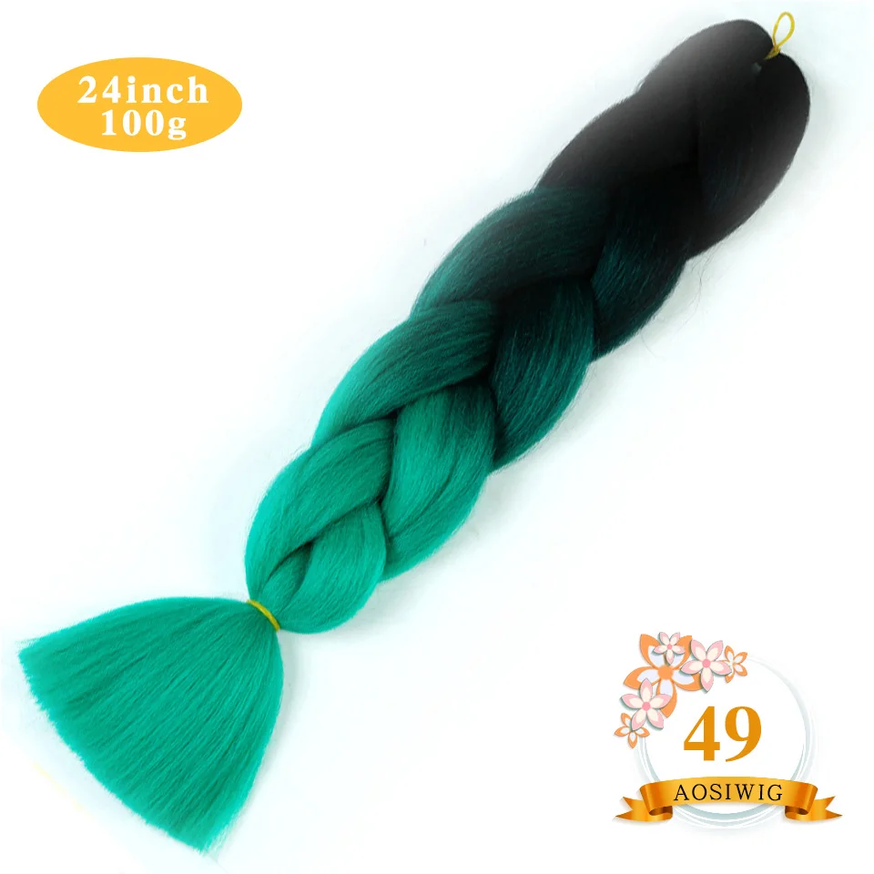 #3 AOSIWIG, вязанные крючком волосы для наращивания, розовые, синие, Омбре, плетенные волосы, 100 г/упак. 24 дюйма, объемные, огромные синтетические волосы - Цвет: #3