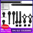 Новинка 183200244300 см фурнитура для раздвижных деревянных дверей стальная скользящая направляющая старинная дорожка черная дверь сарая подвесная направляющая шкив HWC