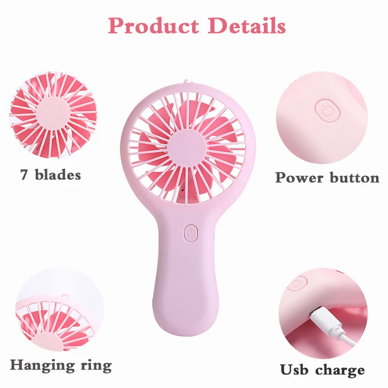 Портативный ручной перезаряжаемый мини-вентилятор охлаждения Usb Hany