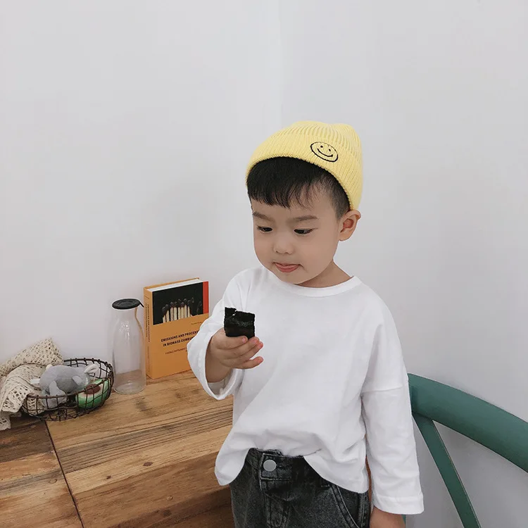 Весенне осенние детские однотонные базовые футболки с длинными рукавами