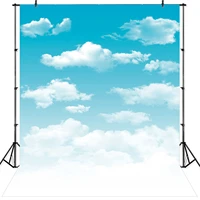 neoback classic vinyl white cloud blue sky photography backdrop children indoor studio portriat photo background birthday banner