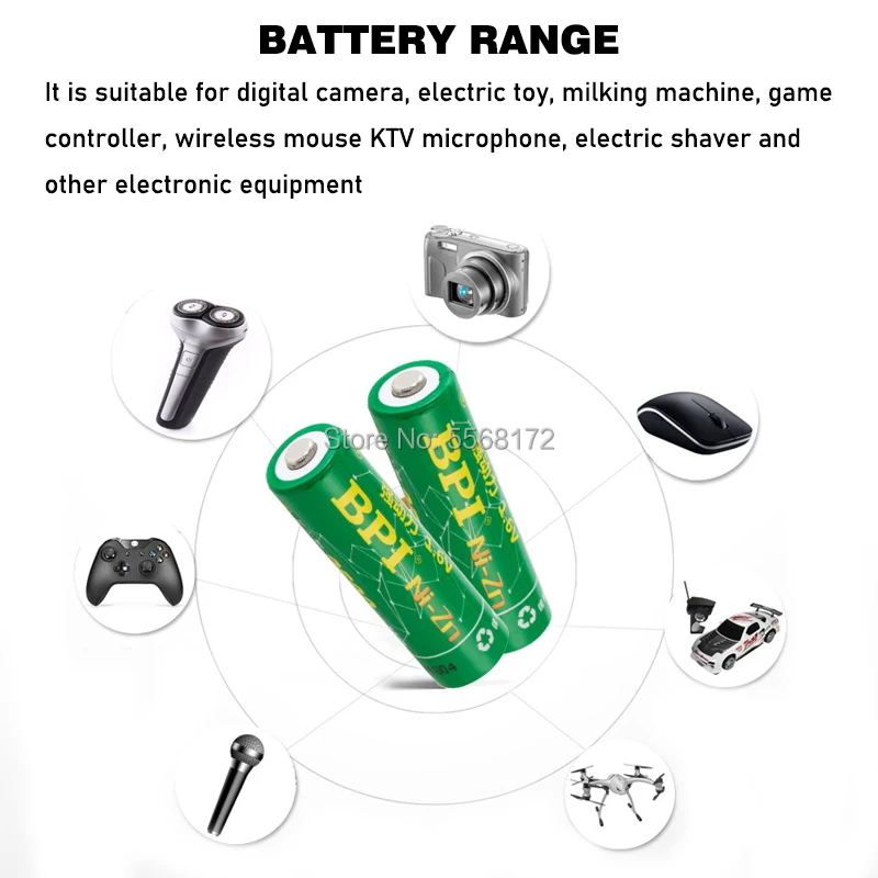 Перезаряжаемая батарея BPI AA 1 6 МВт/ч никель-Цинковый аккумулятор 5 в с чехлом для