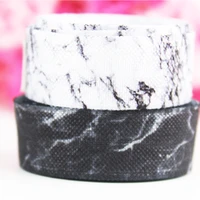 16mm 2pattern blackwhite heat transfer printed fold over elastic ribbon diy handmade materialswedding gift wrap102050y