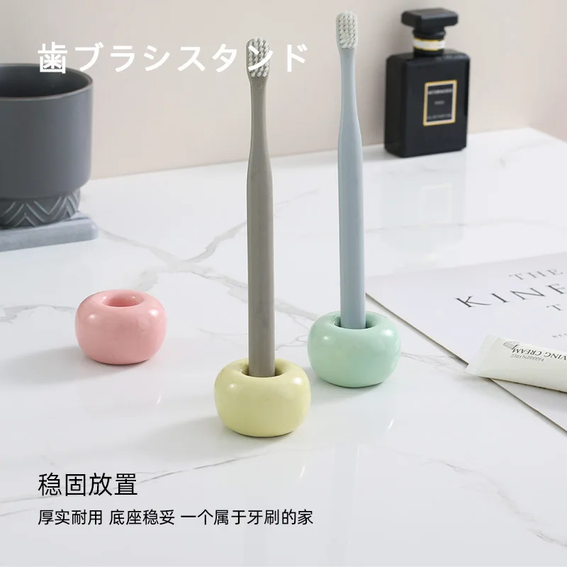Enlarge ceramic simple toothbrush holder rack storage base for household washing appliances Free shipping