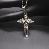 2021 france personality new style gold plated angel pendant trendy men women titanium steel necklace for men women party jewelry