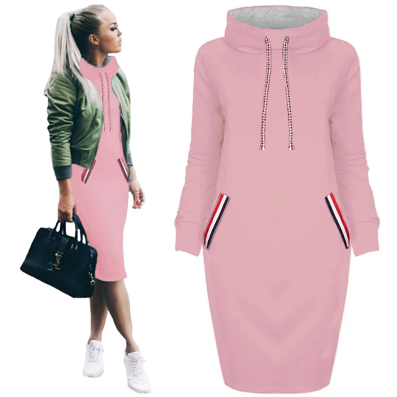 Горячая Распродажа осеннее и зимнее 2020 модное платье средней длины с высокой