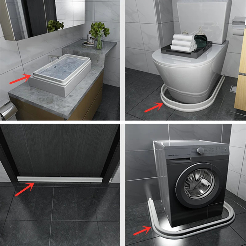 Силиконовая удерживающая воду полоска для ванной комнаты водный ограничитель