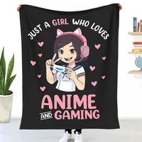 just a girl who loves anime gaming shirt girls gift costume cute anime fan shirts video games lovers japanese art throw