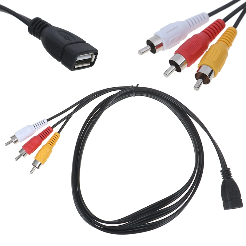 Новинка 5 футов/1 м USB 2 0 мама до 3 RCA Мужской Видео A/V практичный адаптер для