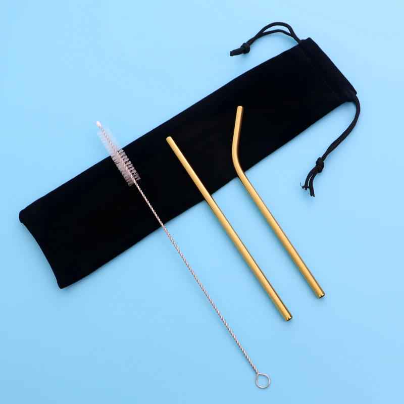 16 5*6 мм металлические соломинки для питья экологически чистая нержавеющая сталь