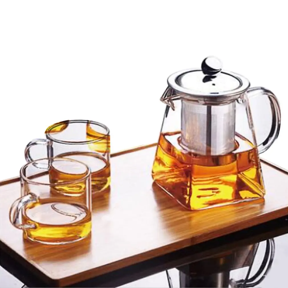 350ML Transparent Clear Borosilicate Glass Teapot Elegant Tea Cup With Stainless Steel Infuser Strainer | Дом и сад