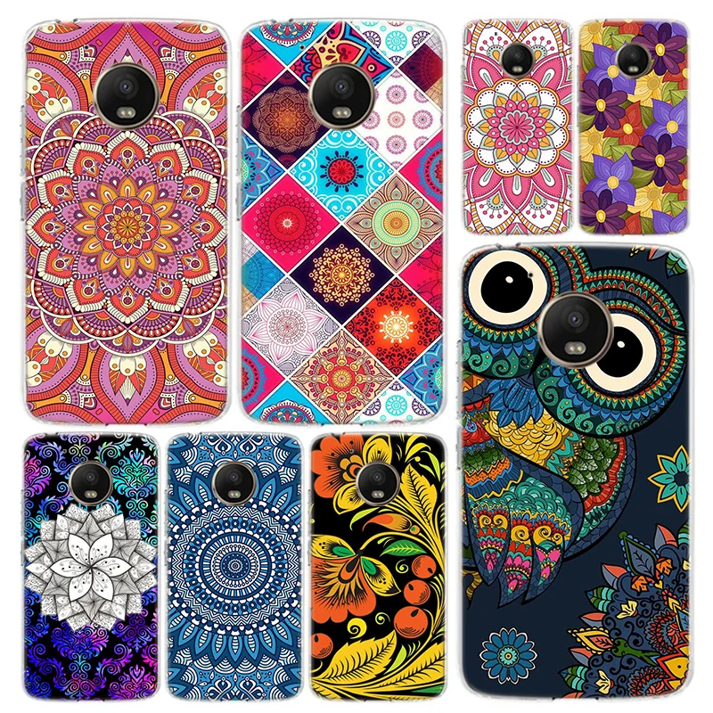 Чехол для телефона с изображением цветка мандалы Motorola Moto G8 G7 G6 G5S G5 G4 E6 E5 E4 X4 Play Plus