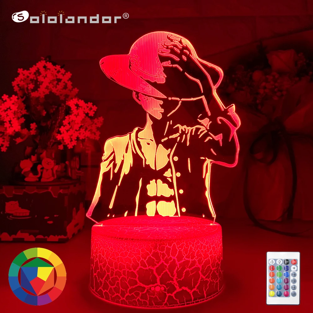 

Newest 3d Night Light One Piece Monkey D Luffy Led Color Changing Usb Battery Powered Night Lamp Bedroom Decor Nightlight of Kid