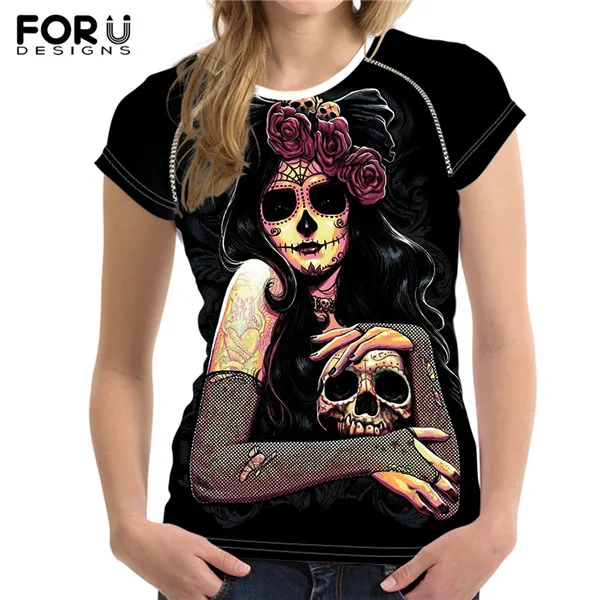 FORUDESIGNS/женские футболки с принтом кота и тигра; модные летние топы с короткими рукавами; одежда для бодибилдинга; футболки для девочек - Цвет: HME1242BV