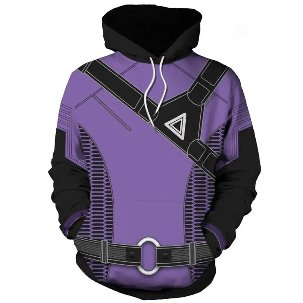 

Толстовка с капюшоном для косплея Клинтон Фрэнсис Бартон Hawkeye, толстовка с 3D принтом, мужская и женская Повседневная Уличная одежда, пуловер